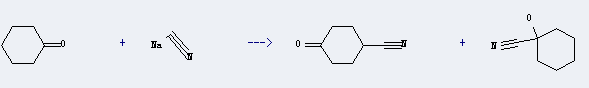 Cyclohexanecarbonitrile, 4-oxo- is prepared by cyclohexanone and hydrocyanic acid; sodium salt
